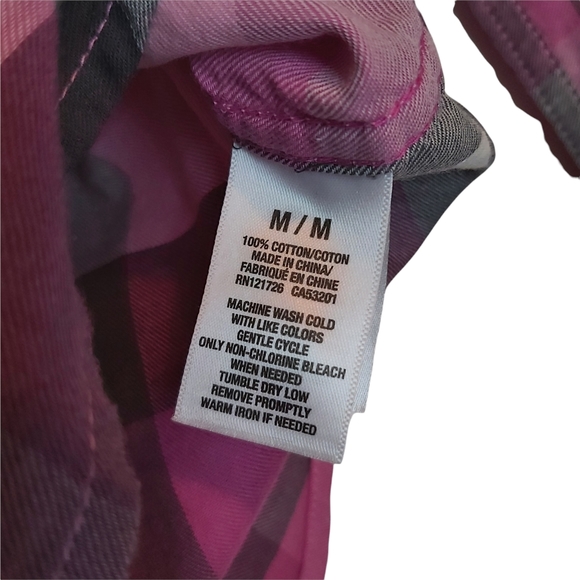 Aeropostale Pink & Purple Plaid Shirt - Picture 13 of 14